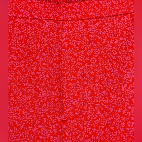 IsaacMizrahiLive Vibrant Orange Floral Pull On Straight Leg Pant Straigh… - Picture 7 of 10